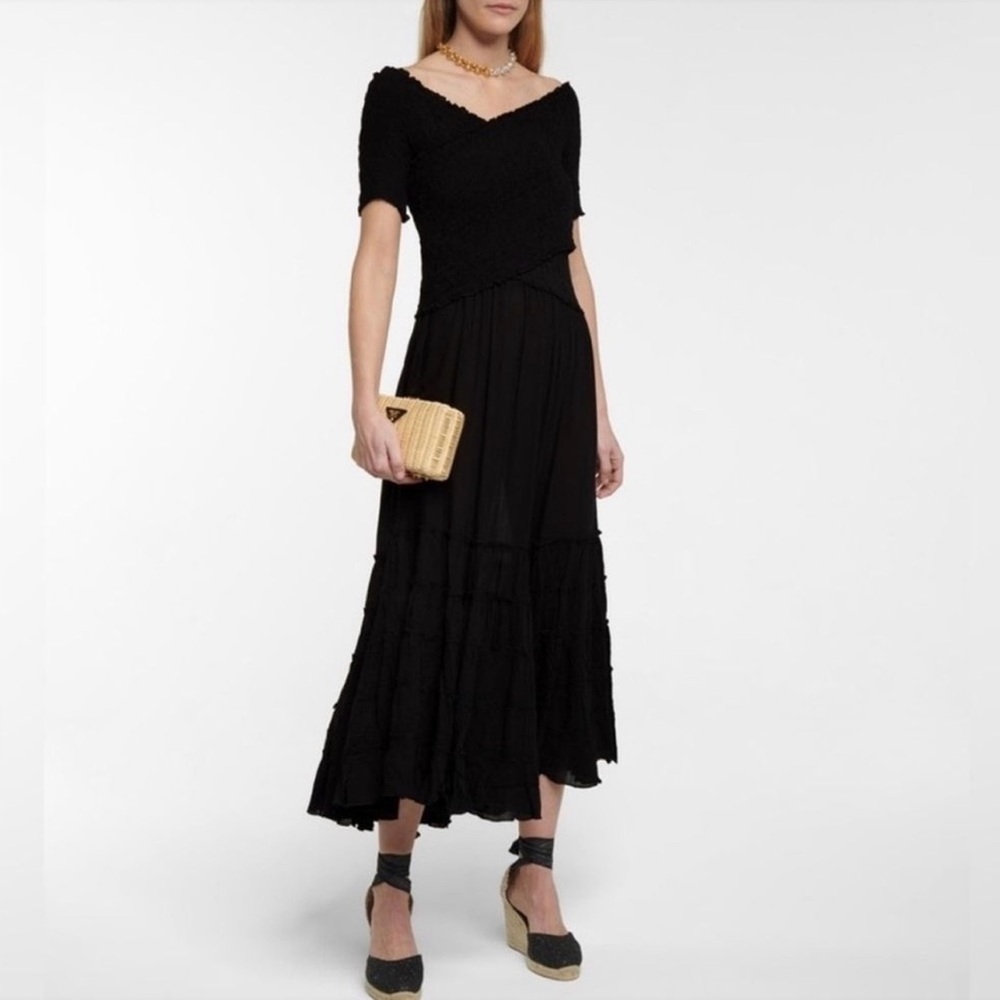 Poupette St. Barth Elegant Black Off-Shoulder Dress - Picture 5 of 8